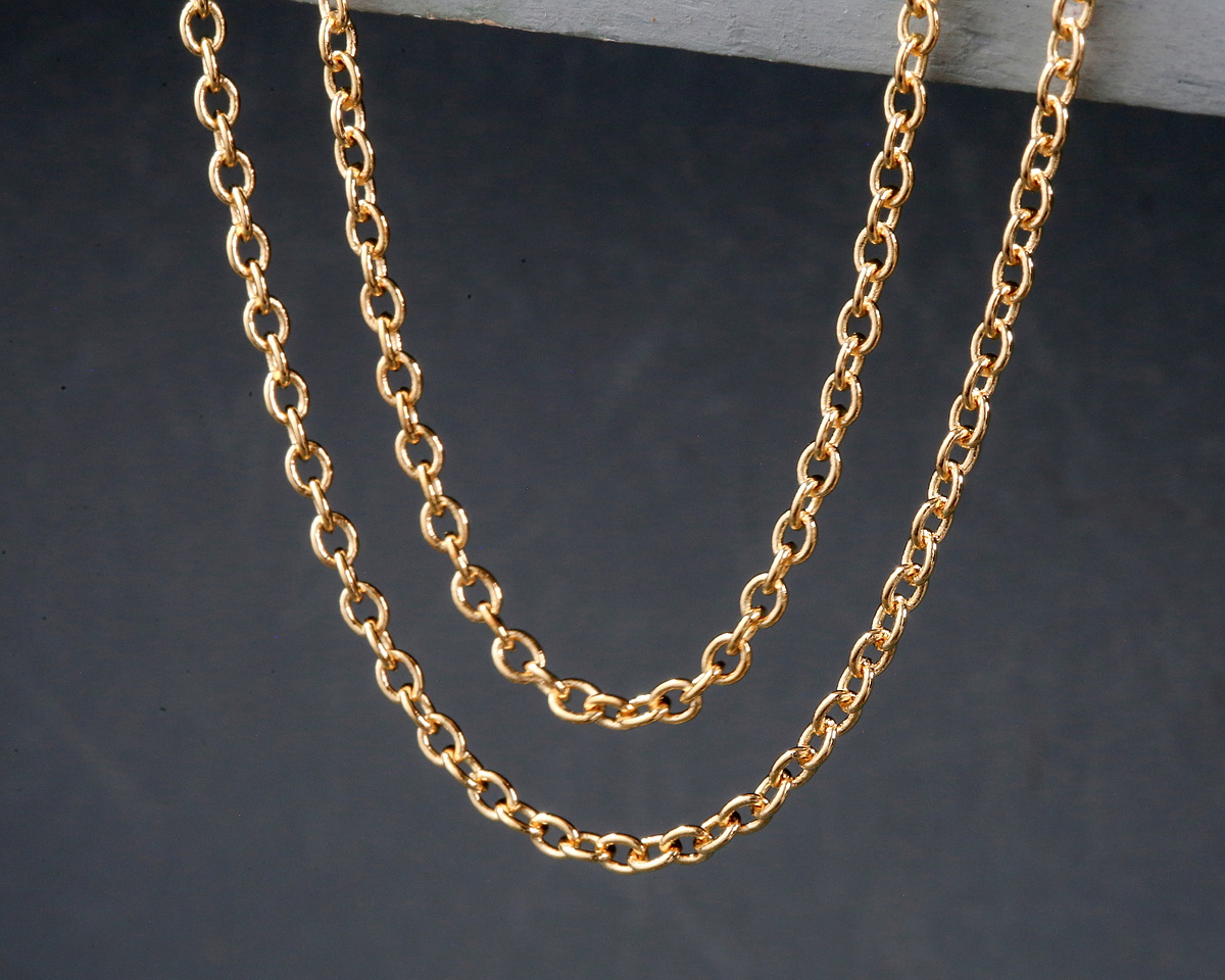 Hamilton Gold (plated) Round Wire Cable Chain, 50m Spool