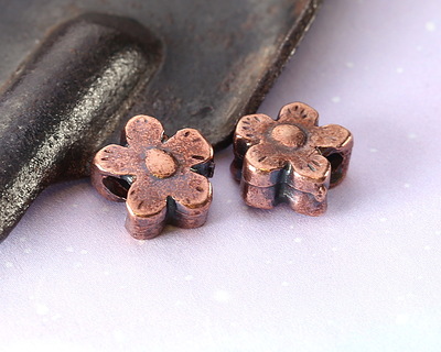 Mykonos Antique Copper (plated) Flower Bead 13mm