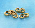 Waterproof 18K Gold PVD Plated Stainless Steel S Spring Clasp 7x11mm