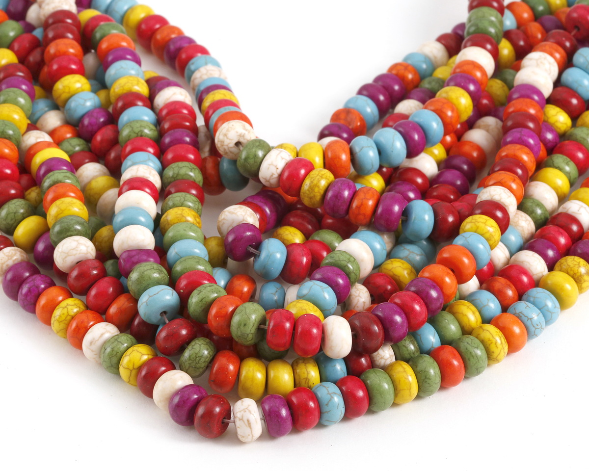Magnesite (multi) Rondelle 10mm
