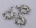 Mykonos Antique Silver (plated) Openwork Sun & Moon Focal 20x25mm