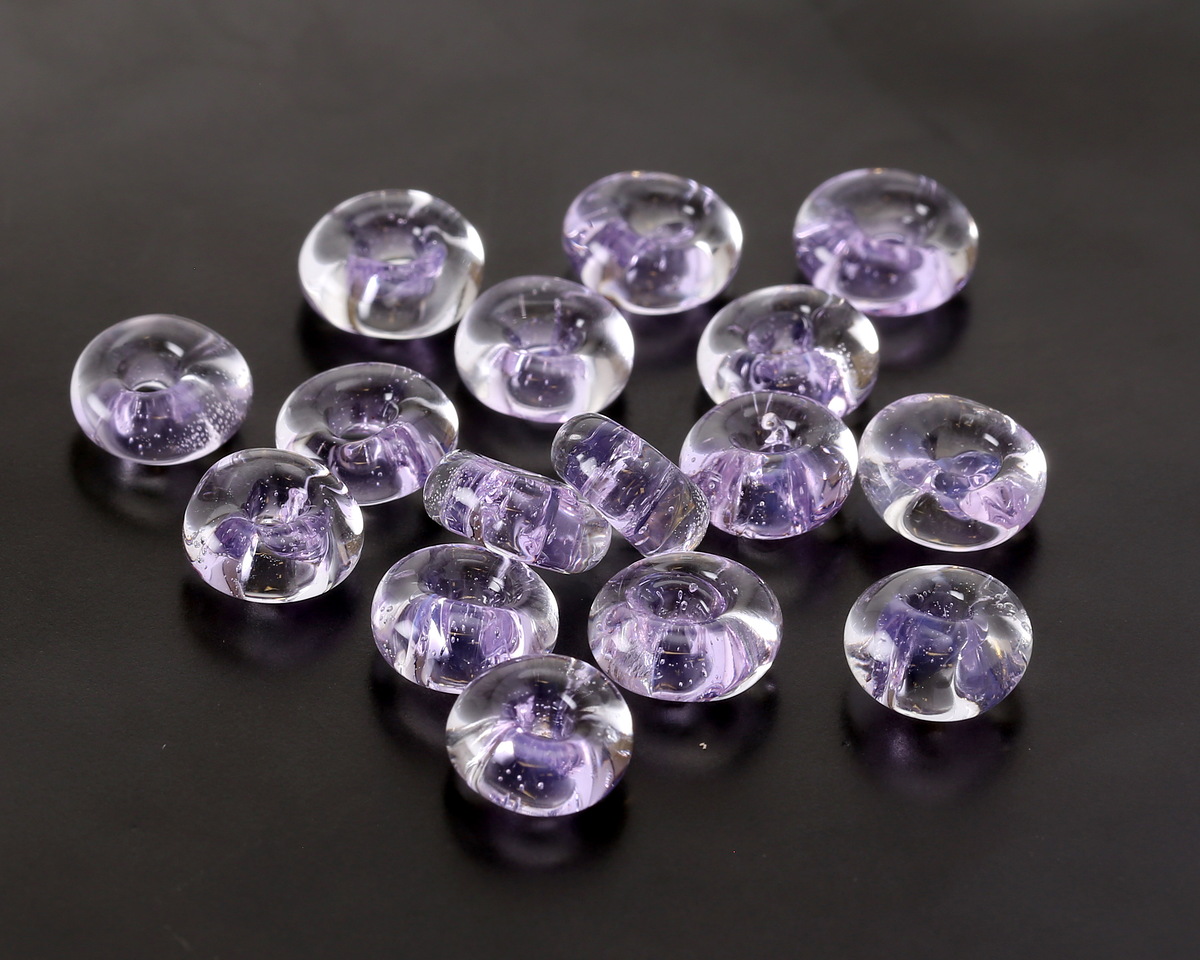 Unicorne Beads Glass Purple Jellyfish Donut 4-6x9-11mm