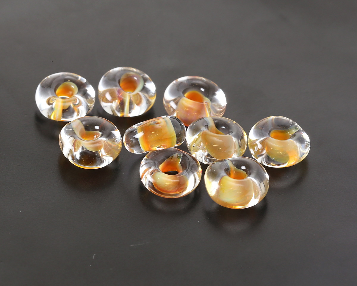 Unicorne Beads Glass Sunkissed Donut 4-6x9-11mm