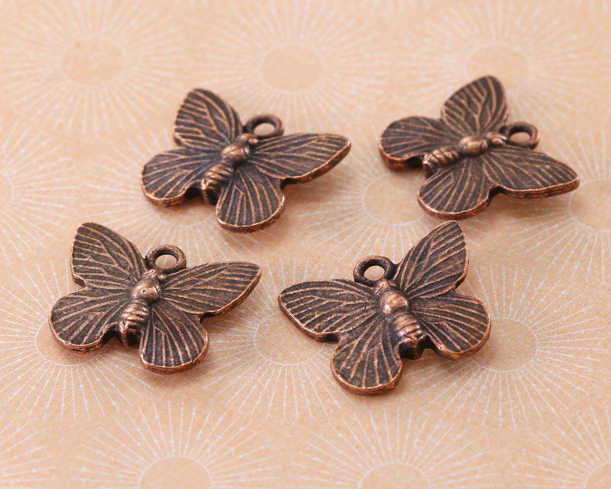 Nunn Design Antique Copper (plated) Butterfly Charm 18x15mm