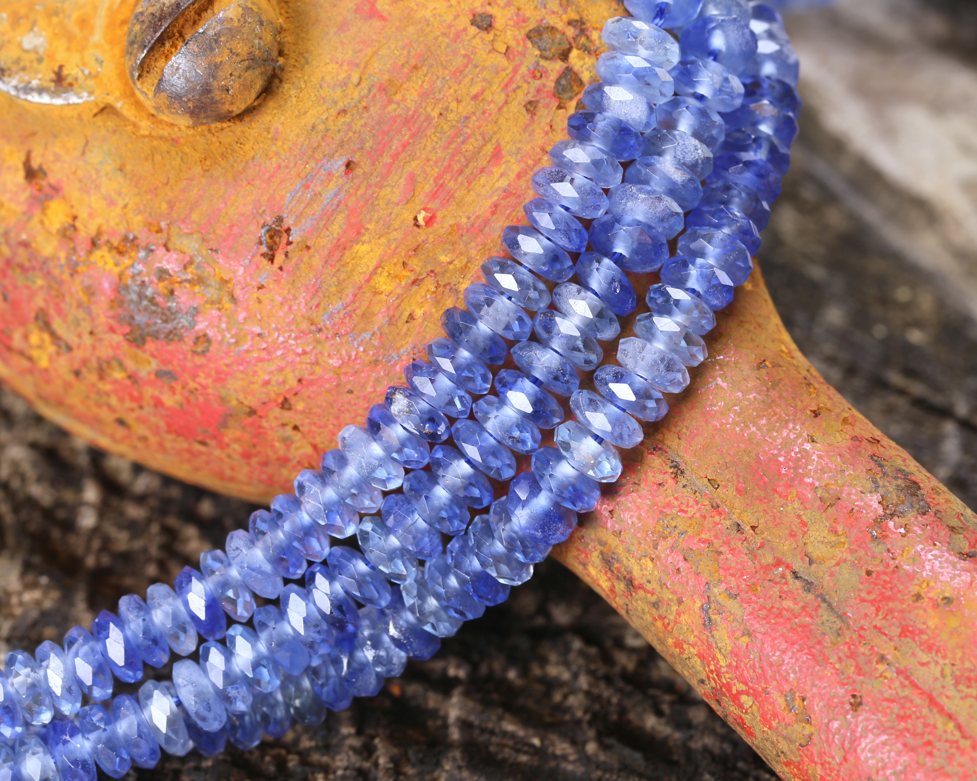 ロンデル クリスタル 5mm 5ミリ 50011 50011 Sky Blue Agate Faceted Spacer Rondelle 2x5mm