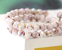 Czech Glass White AB w/ Brown Wash English Cut Bead 4mm