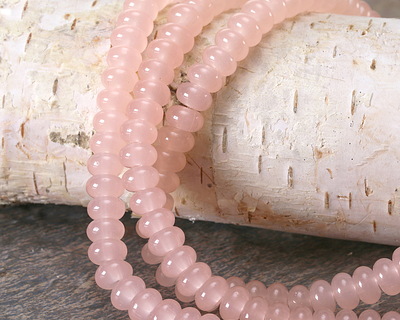 Pink Opal Glass Rondelle 5x8mm