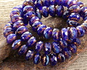 Czech Glass Bronzed Cobalt Sky Fire Polished Rondelle 5x7mm