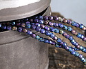 Czech Glass Textured Iris Blue Fire Polished Round 3mm