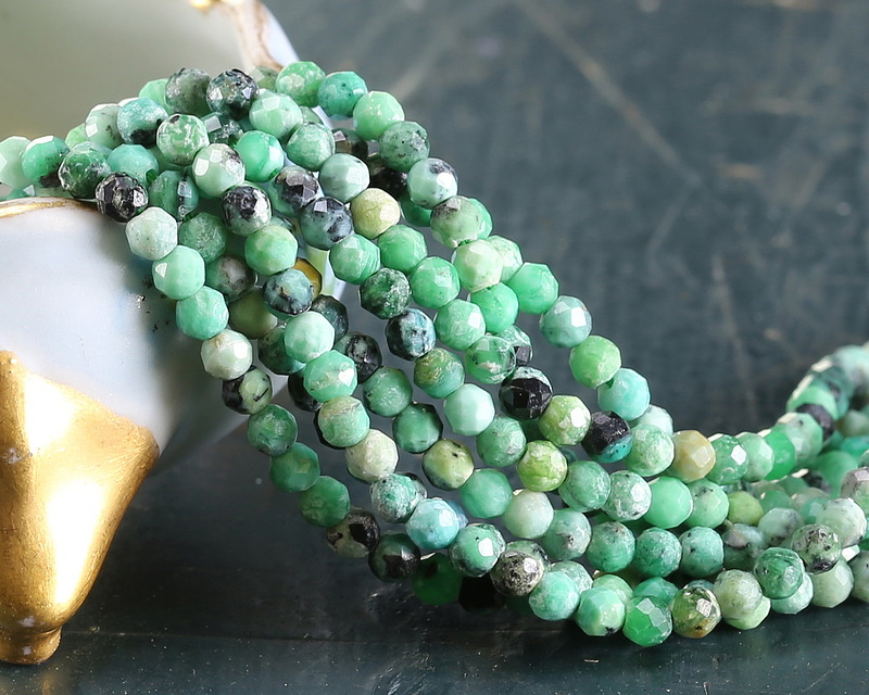 Variscite Microfaceted Round 3mm