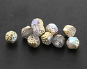 Czech Glass Matte Crystal AB w/ Gold Lantern 8mm