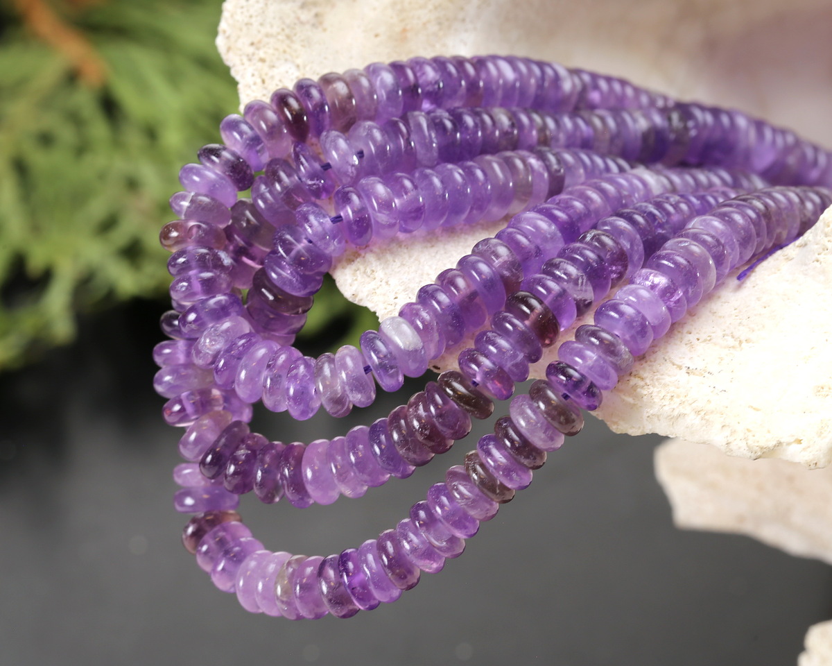 Dogtooth Amethyst Spacer Rondelle 2x6mm