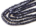 Blue Goldstone Microfaceted Heishi 3x6mm