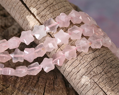Rose Quartz Microfaceted Star 8mm