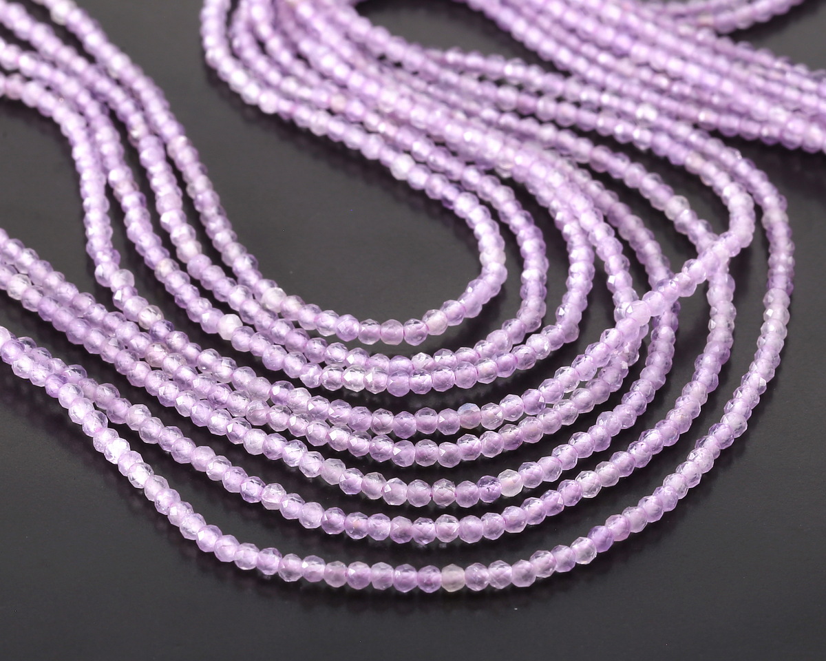 Lavender Moon Quartz (AA) Microfaceted Round 2mm