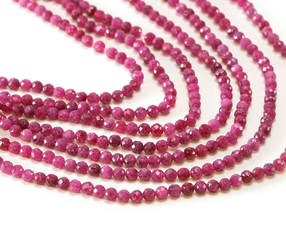 Ruby (A) Microfaceted Round 3mm