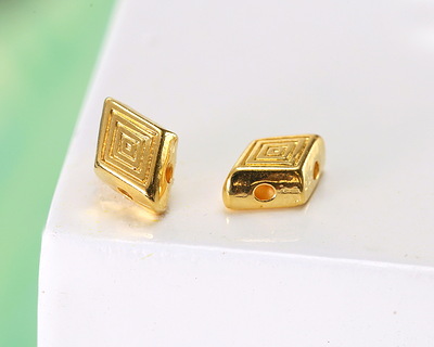 Cymbal Gerontas 24K Gold (plated) GemDuo Bead Substitute 8x5mm
