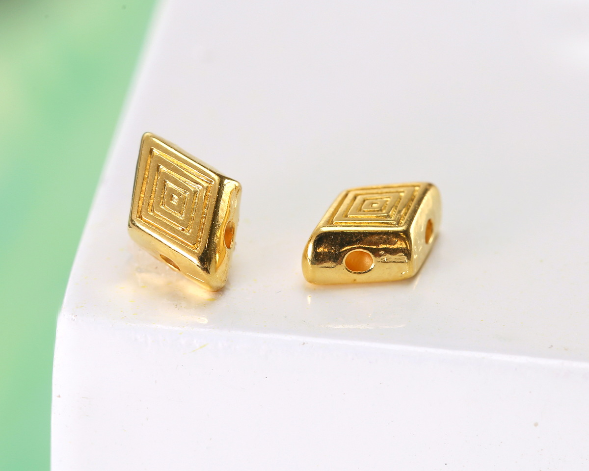 Cymbal Gerontas 24K Gold (plated) GemDuo Bead Substitute 8x5mm