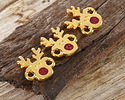24K Gold (plated) Enamel Rudolph the Reindeer Link 10x11.5mm