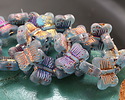 Czech Glass Matte Aquamarine w/ Rainbow Metallic Butterfly 16x11mm