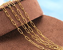 Waterproof 18K Gold PVD Plated Stainless Steel Small Paperclip Chain, 7.9x2.3mm links, 25ft Spool