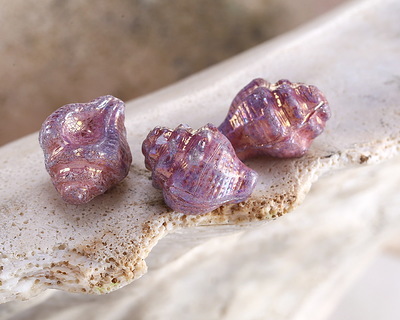 Czech Glass Bronzed Wisteria Murex Shell 15x12mm