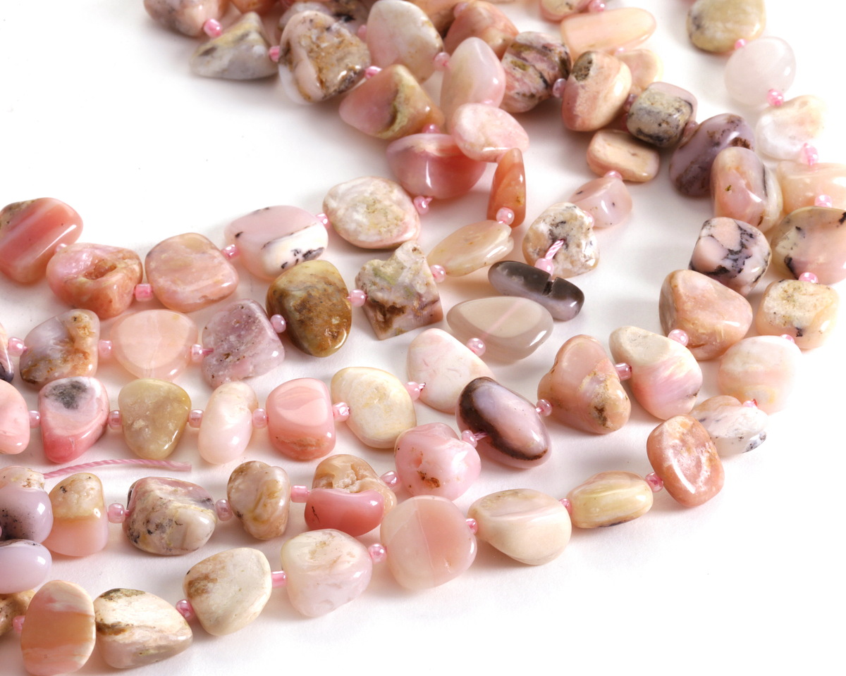 Pink Opal Polished Pebble 8-14x12-10-15mm