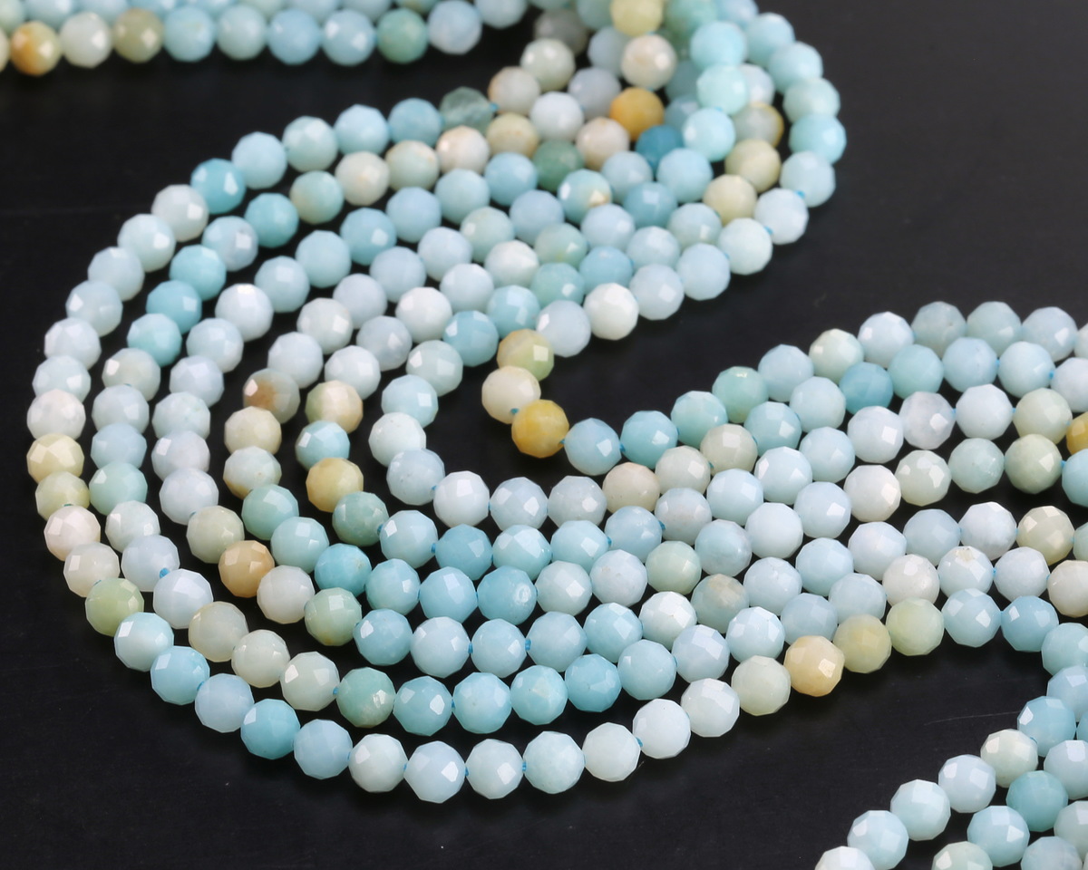 Amazonite (Ombré) Faceted Round 4.5mm