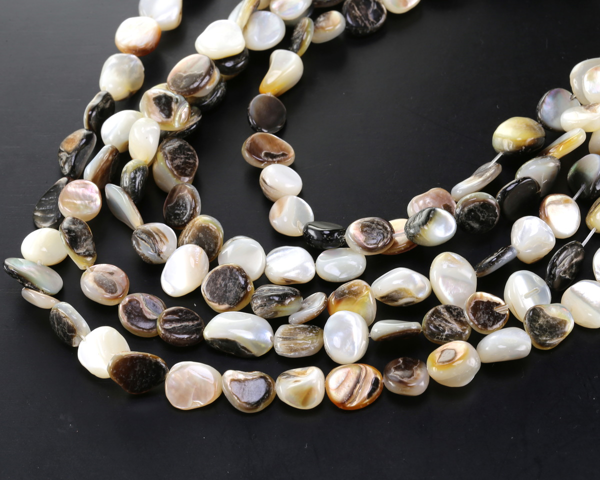 Mother of Pearl & Black Lip Shell Nuggets 11-14x10-11mm