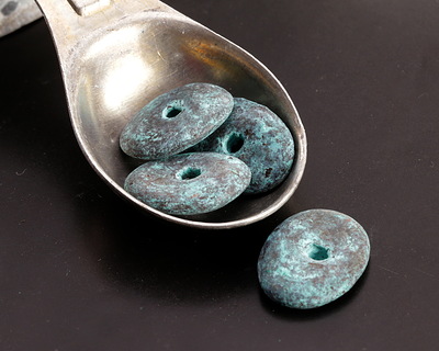 Mykonos Metalized Ceramic Copper Patina Oval Washer 15-18mm
