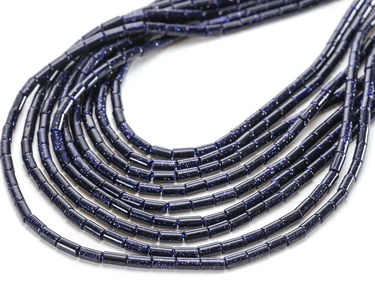 Blue Goldstone Tube 4x2mm