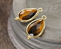 Tiger Eye w/ Gold Finish Faceted Teardrop Focal 12x21mm