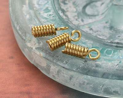 Mykonos Solid Brass Coil 2.2mm Cord End 11x4mm