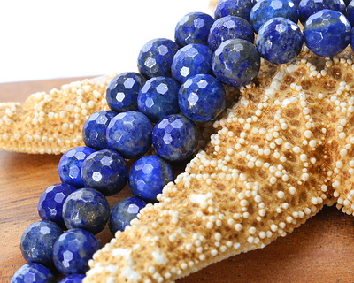 Lapis Faceted Round 8mm