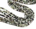 Burma Jade (Dark) Faceted Rondelle 3x4mm