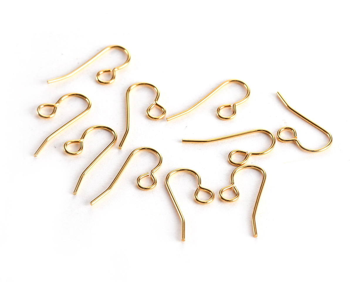 Gold (plated) Earwire w/ Loop 20x8mm