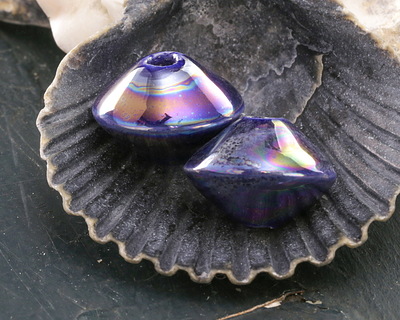 Mykonos Ceramic Iridescent Cobalt Saucer 13x18mm