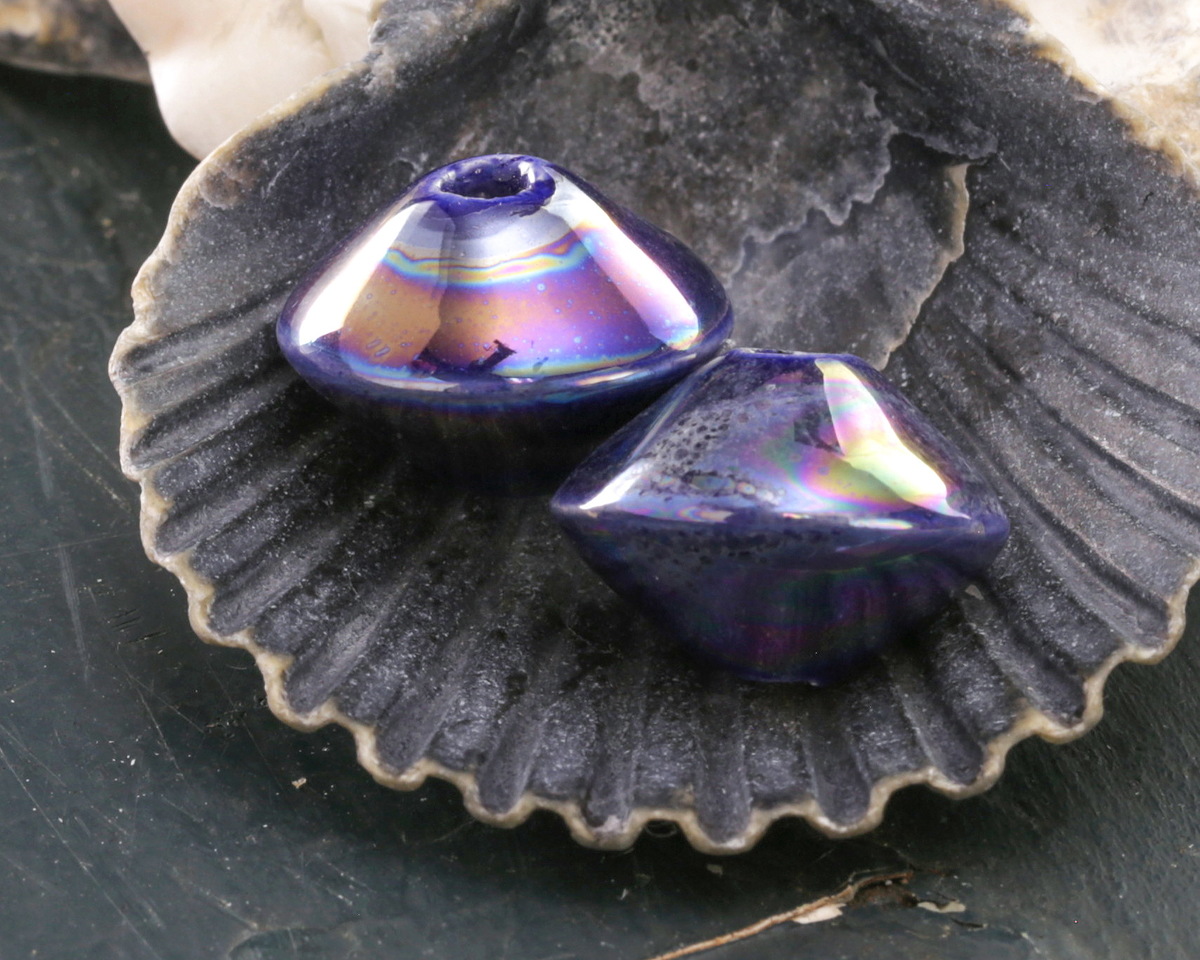 Mykonos Ceramic Iridescent Cobalt Saucer 13x18mm