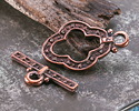 Mykonos Antique Copper (plated) Guinevere Toggle Clasp 21x31, Bar 29mm