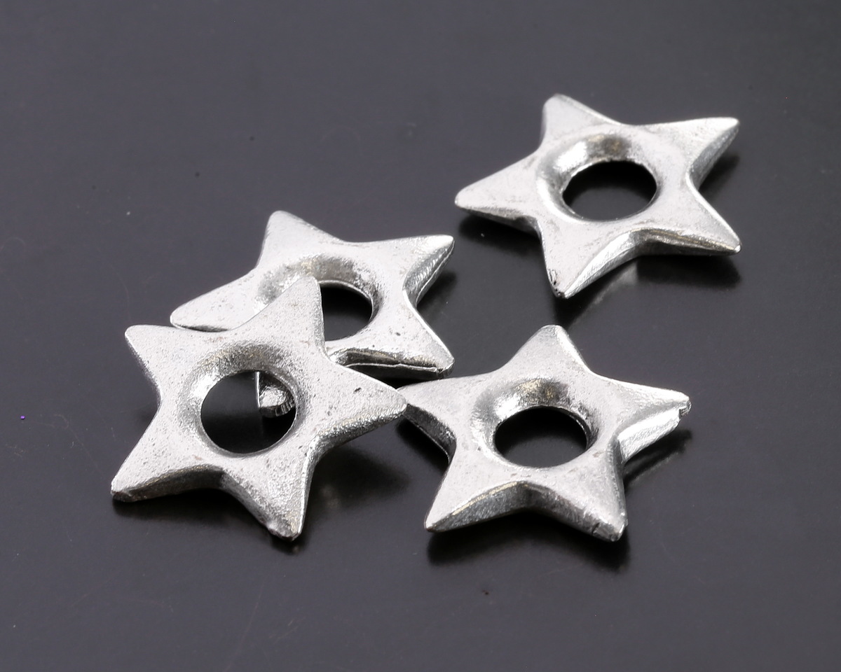 Mykonos Antique Silver (plated) Star Donut 20mm