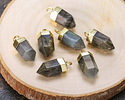 Labradorite Point w/ Gold Finish 8x16mm