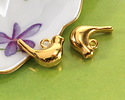 24K Gold (plated) Puff Bird Focal 15x12mm