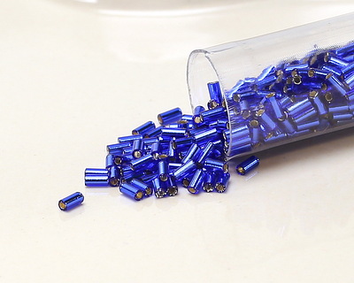 Miyuki Silver Lined Dark Sapphire Bugle Bead 3mm