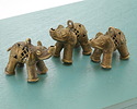 African Brass (Baule Tribe, Ivory Coast) Elephant Focal 48x62mm