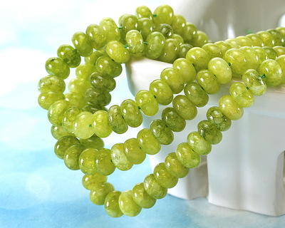 Olive Green Agate Rondelle 5x8mm