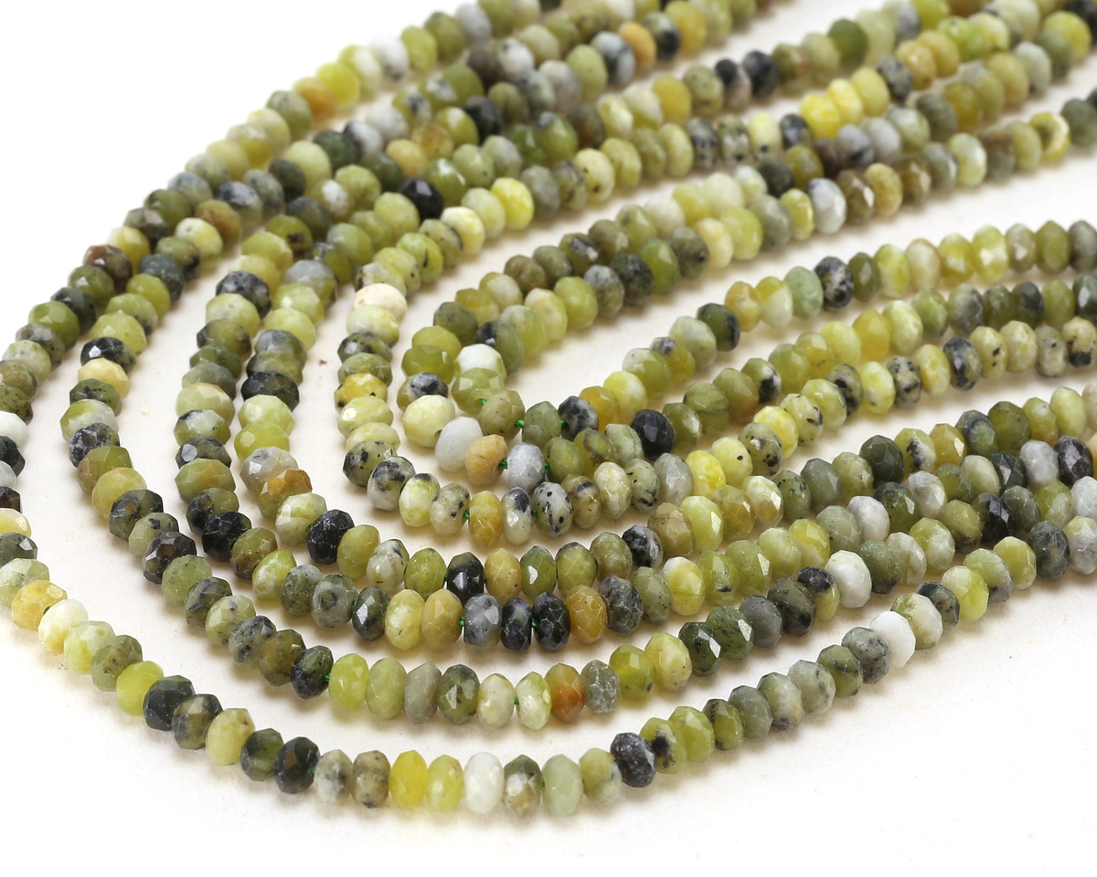 Yellow Opal Faceted Rondelle 2x4mm