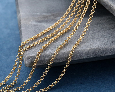 Hamilton Gold (plated) Tiny Double Rollo Chain 25' spool