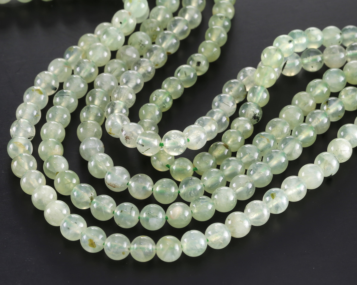 Green Tourmalinated Quartz Round 6mm