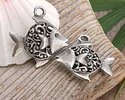 Mykonos Pewter Butterfly Fish Charm 30x32mm