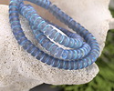 Czech Glass Matte Slate Blue AB Heishi 3x6mm